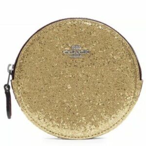 NIB - COACH Wizard of Oz Gold Glitter Round Zip Coin Purse